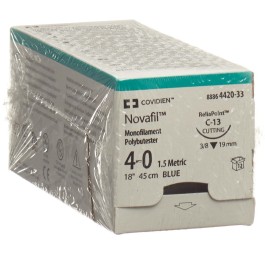 NOVAFIL 45cm bleu 4-0 C-13 12 pce