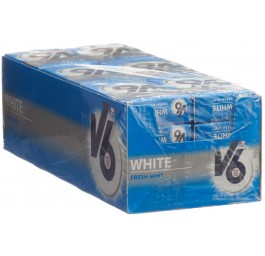 V6 White chewing gum Freshmint 24 box