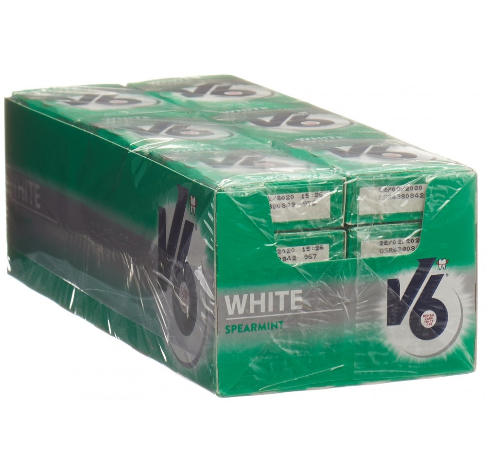 V6 White chewing gum Spearmint 24 box