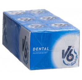 V6 Dental Care chewing gum Peppermint 24 box