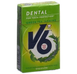 V6 Dental Care chewing gum Green Tea Jasmin box