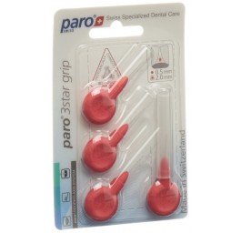 PARO 3star-grip 2mm xxx-fin rouge cylin 4 pce