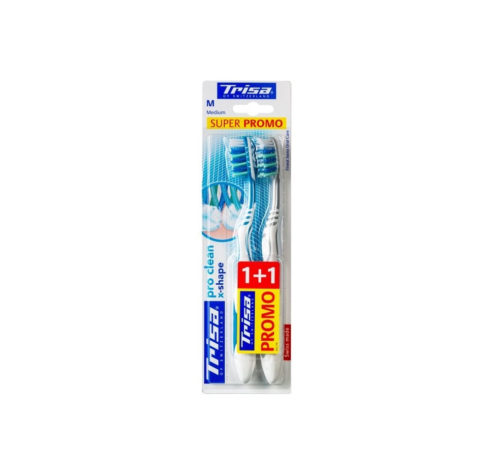 TRISA brosse à dents Pro Clean x-shape Duo med