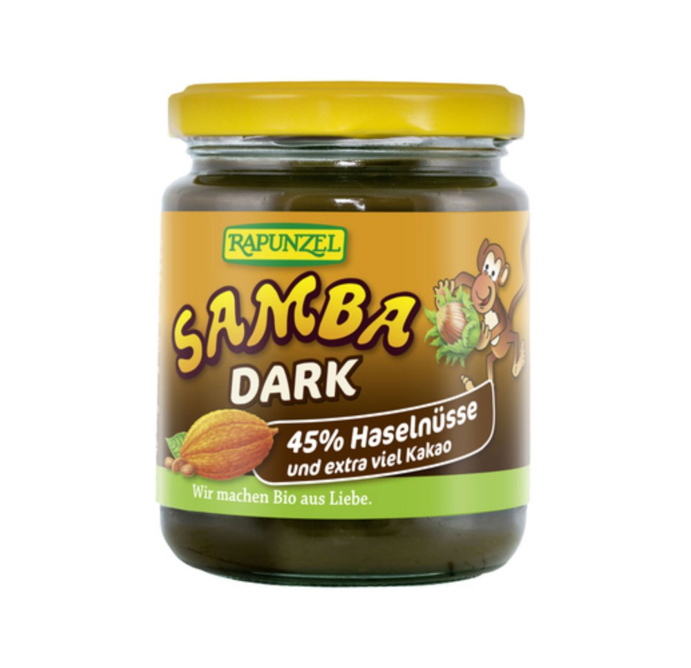 RAPUNZEL Samba pâte tartiner noisette foncé 250 g RAPUNZEL Samba pâte tartiner noisette foncé 250 g