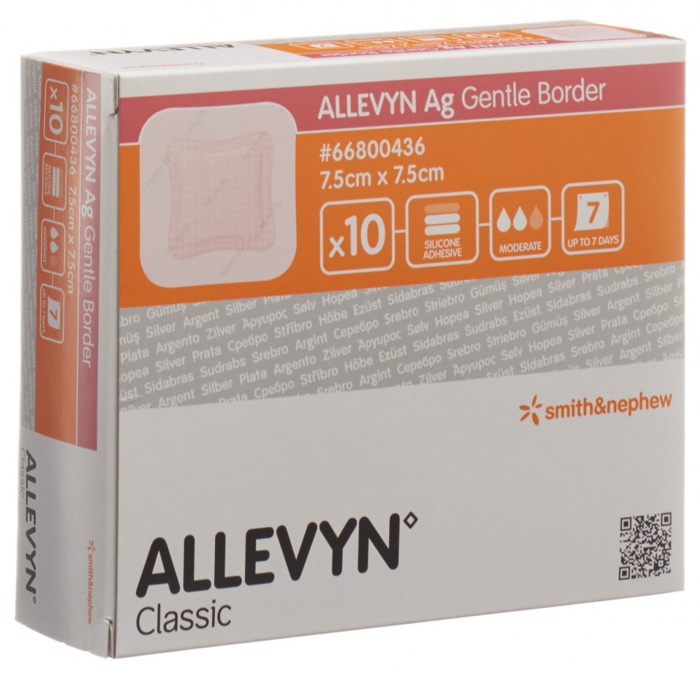 ALLEVYN AG GB pansement vuln 7.5x7.5cm 10 pce