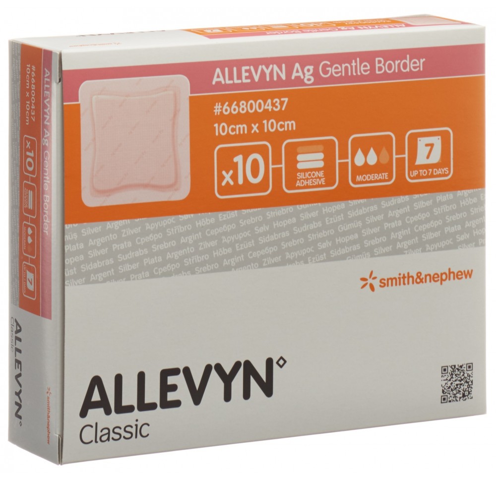 ALLEVYN AG GB pansement vuln 10x10cm 10 pce