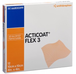 ACTICOAT FLEX 3 pansement vulné 10x10cm 12 pce