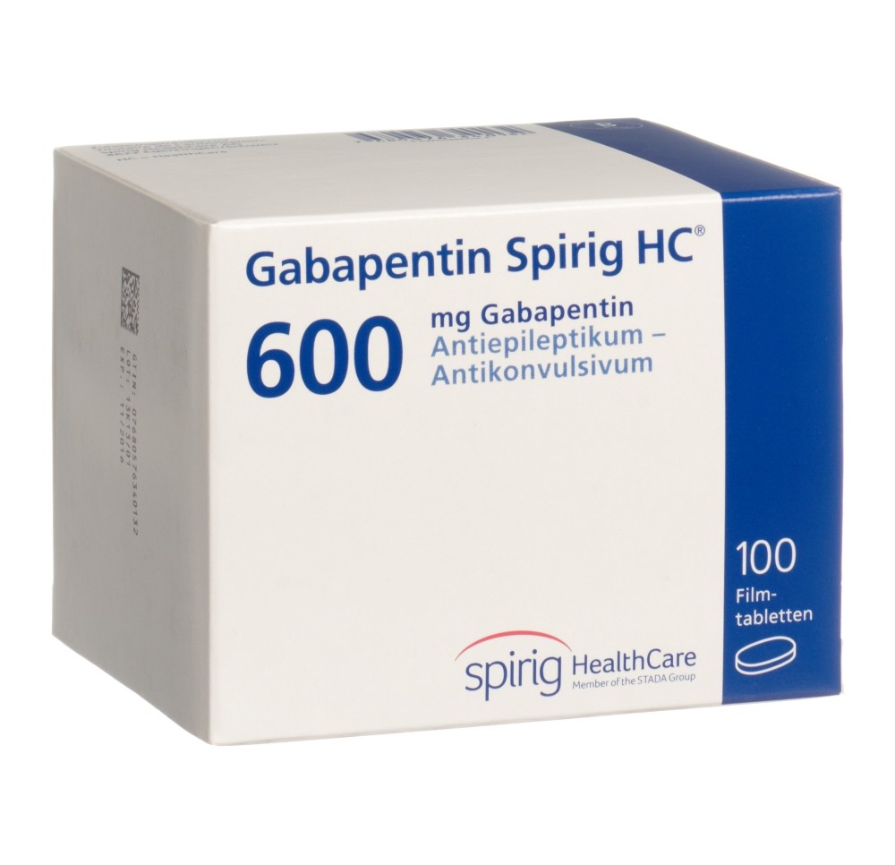 GABAPENTINE Spirig HC cpr pell 600 mg 100 pce
