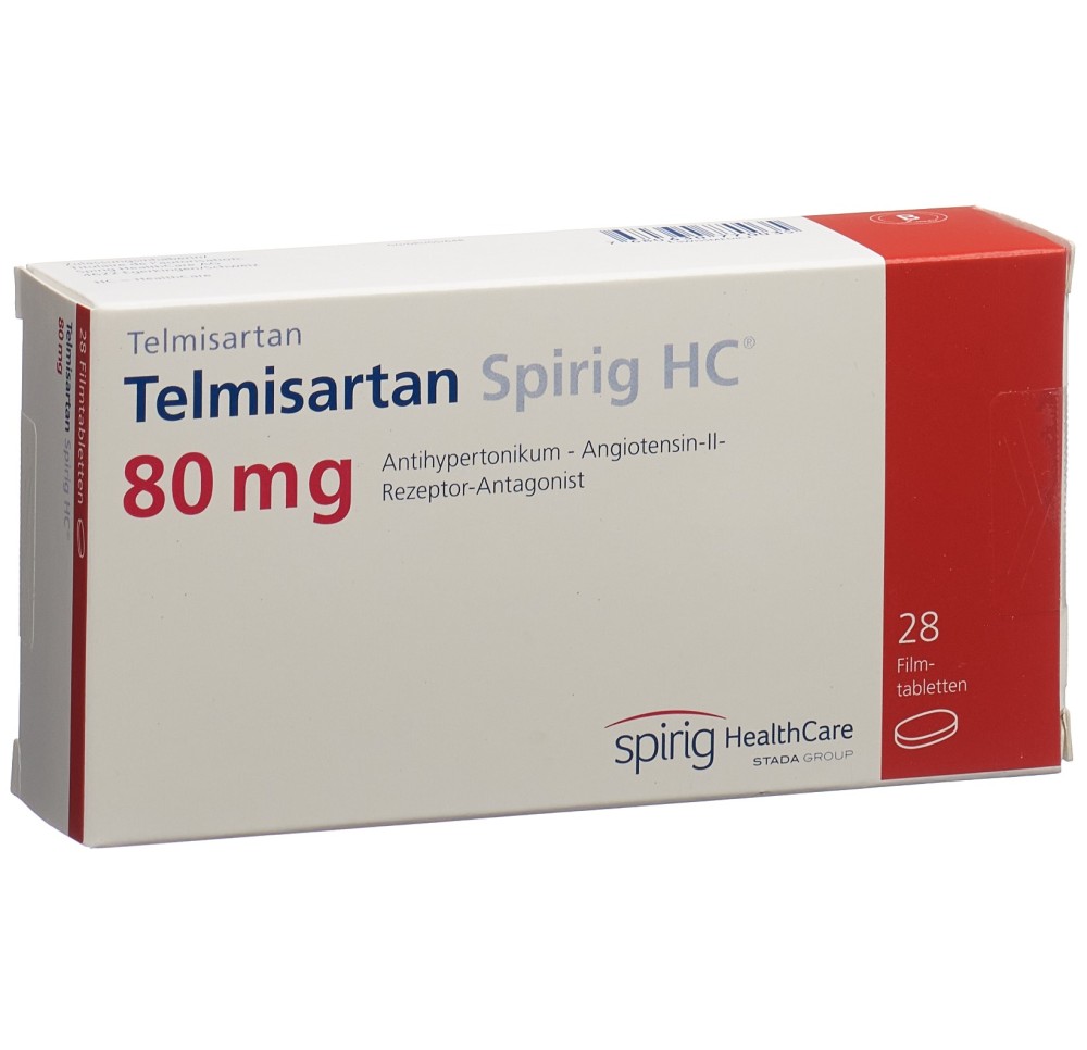 TELMISARTAN Spirig HC cpr pell 80 mg 28 pce TELMISARTAN Spirig HC cpr pell 80 mg 28 pce