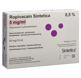 ROPIVACAIN Sintetica 5 mg/ml 10ml amp 10 pce