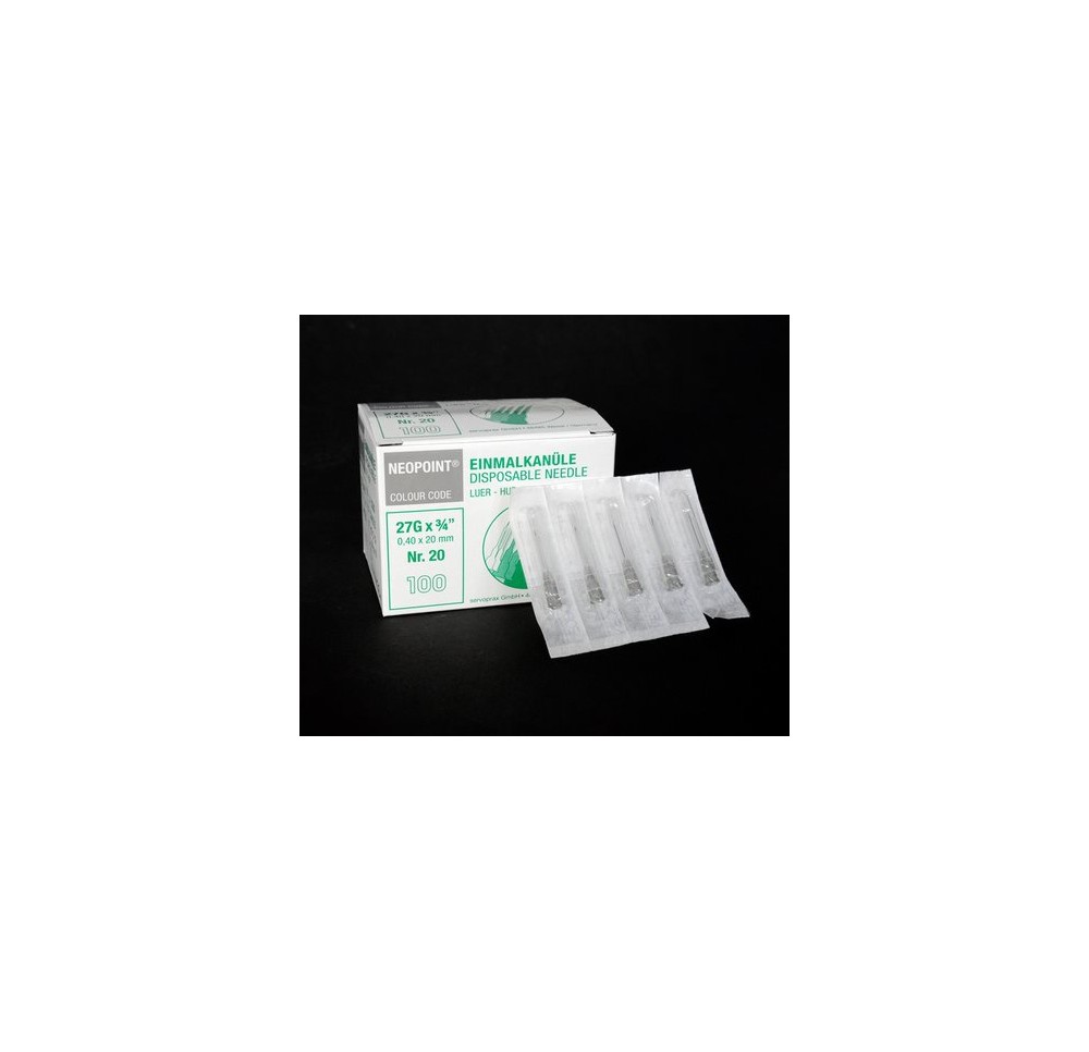NEOPOINT aiguille hypodermiq 27G 0.4x20mm 100 pce