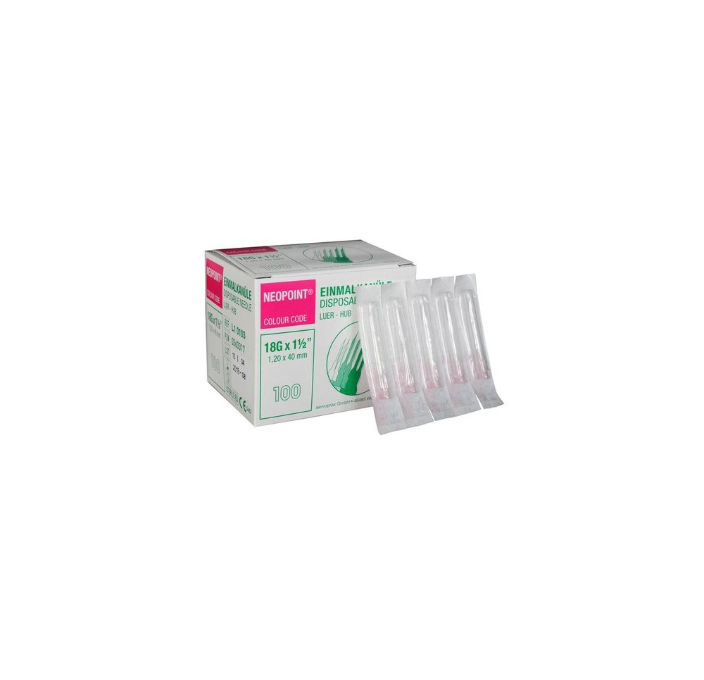 NEOPOINT aiguille hypodermiq 18G 1.2x40mm 100 pce