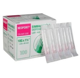 NEOPOINT aiguille hypodermiq 18G 1.2x40mm 100 pce
