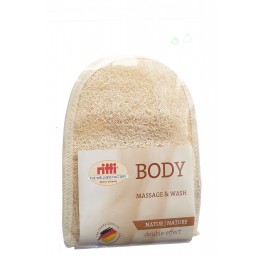 RIFFI gant de massage beige lufa + eponge