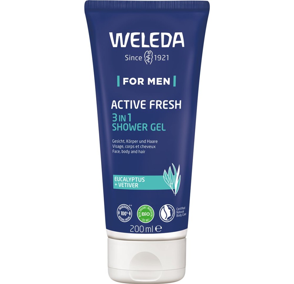 WELEDA FOR MEN gel douche énergisant tb 200 ml WELEDA FOR MEN gel douche énergisant tb 200 ml