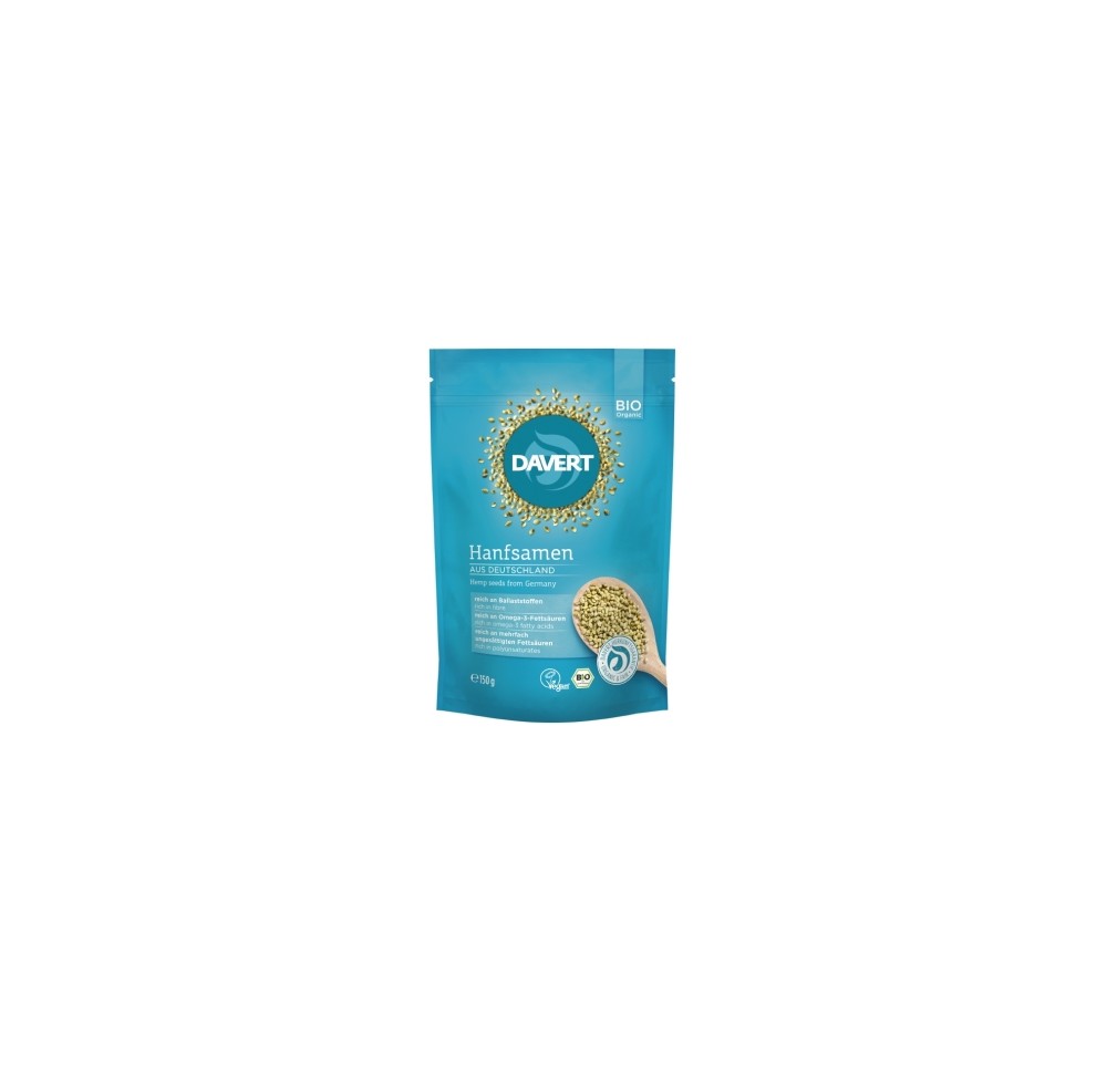 DAVERT Graines de chanvre doypack bio 150 g DAVERT Graines de chanvre doypack bio 150 g