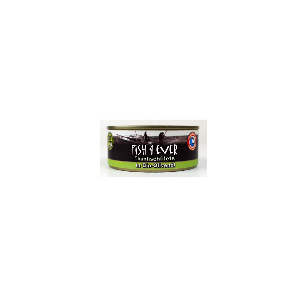 FISH4EVER filets de thon huile olive bio bte 160 g FISH4EVER filets de thon huile olive bio bte 160 g
