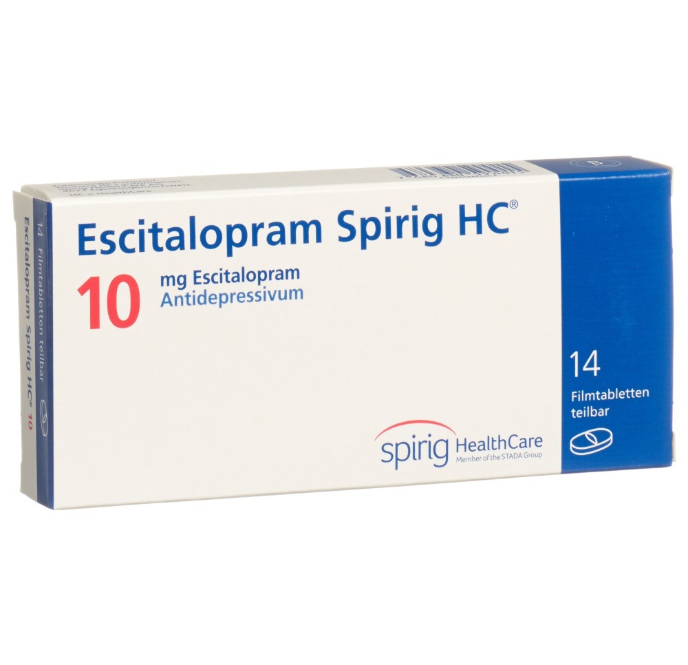 ESCITALOPRAM Spirig HC cpr pell 10 mg 14 pce ESCITALOPRAM Spirig HC cpr pell 10 mg 14 pce