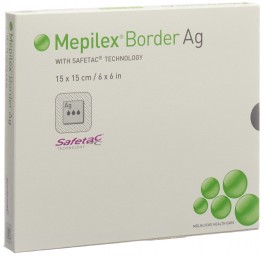 MEPILEX Ag Border pans hydrocell 15x15cm 5 pce