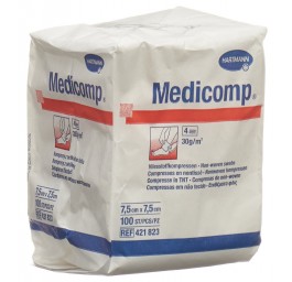 MEDICOMP compr vlies 7.5x7.5cm n st 100 pce