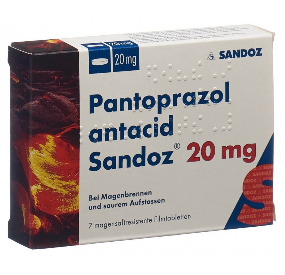 PANTOPRAZOLE ANTACID Sandoz cpr pell 20 mg 7 pce