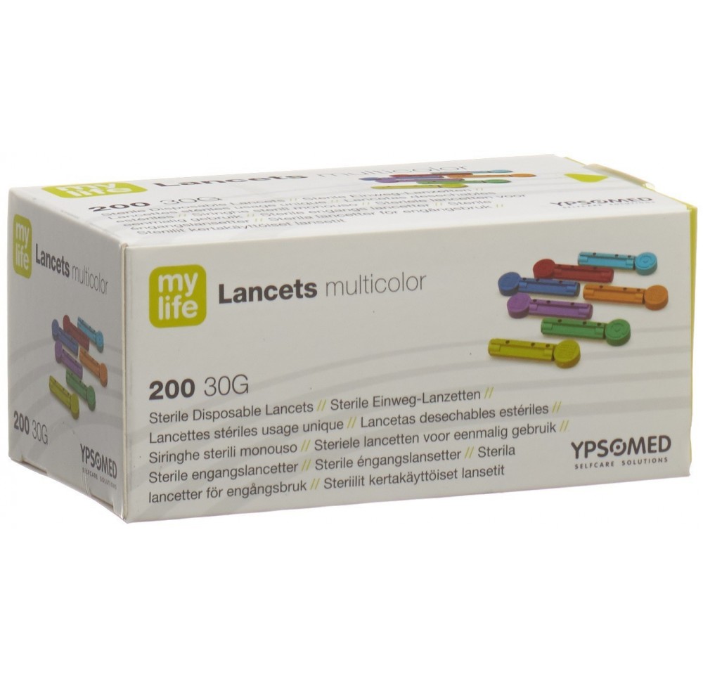 MYLIFE Lancets lancettes jetables multicol 200 pce