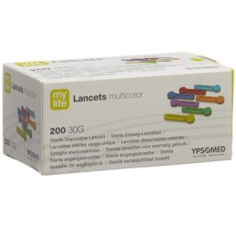 MYLIFE Lancets lancettes jetables multicol 200 pce