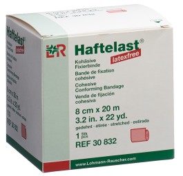 HAFTELAST s latex bande fix 8cmx20m cohé rou