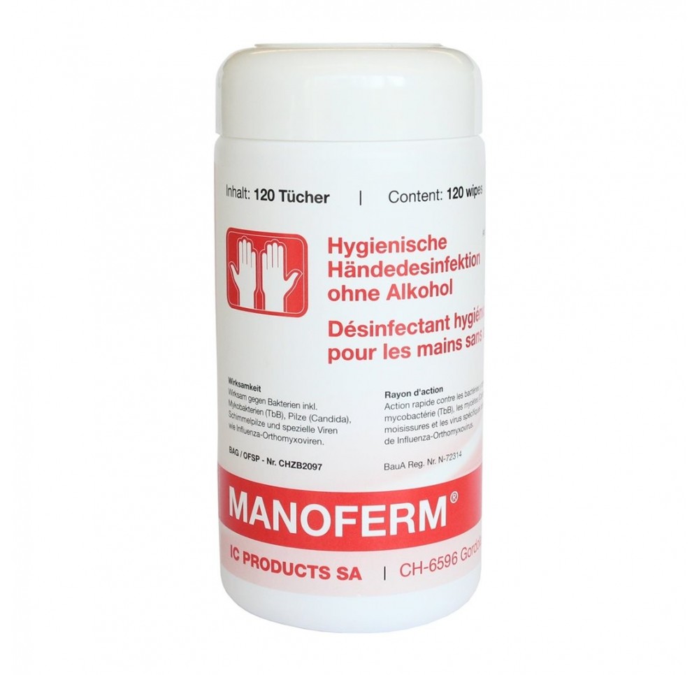 MANOFERM serviettes désinfectantes s alc 120 pce