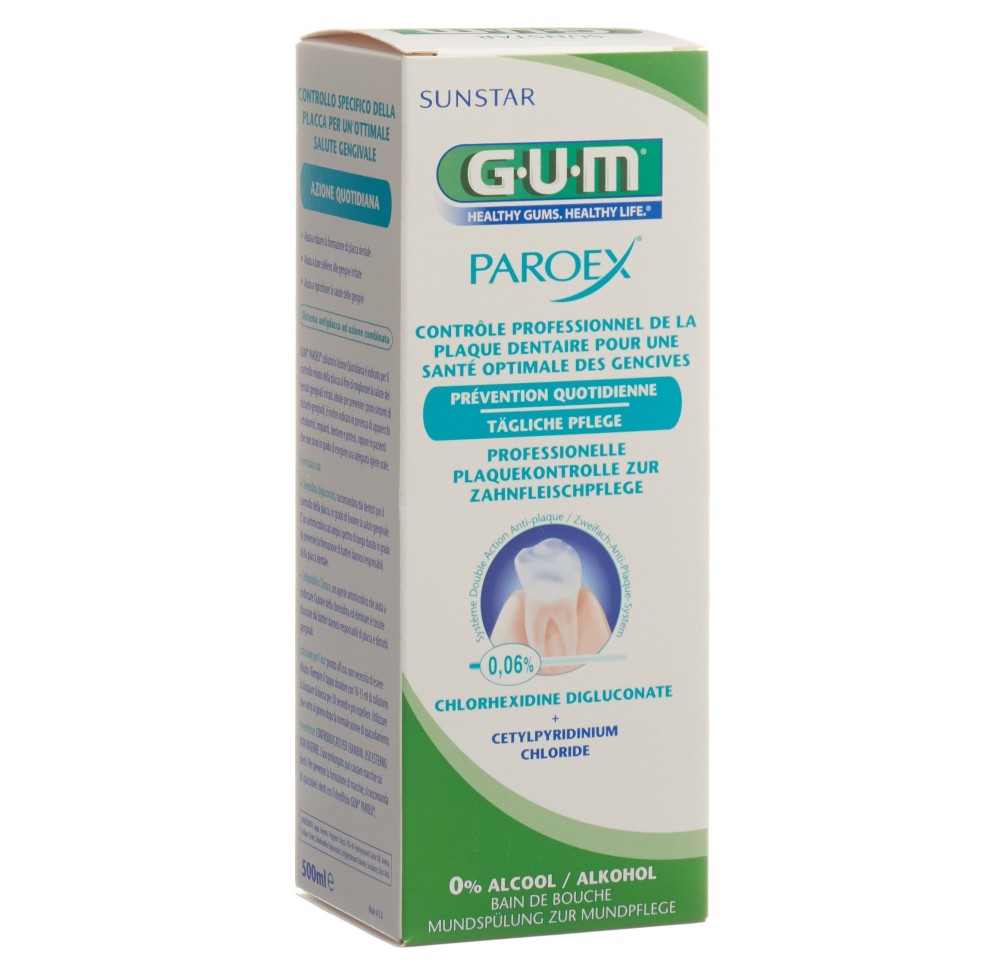 GUM Paroex bain bouche 0.06 % chlorhexidine 500 ml GUM Paroex bain bouche 0.06 % chlorhexidine 500 ml