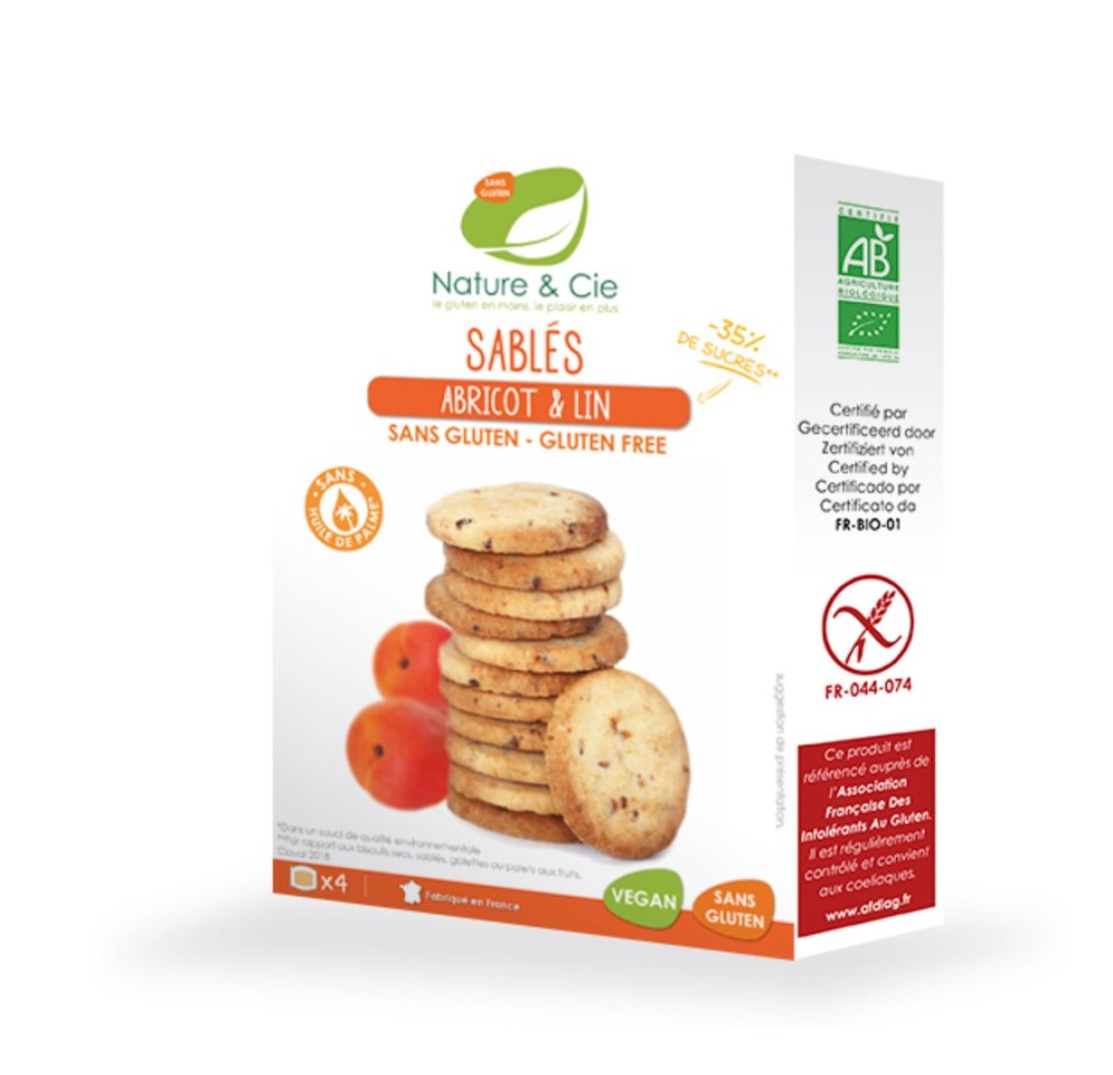 NATURE&CIE biscuit abricot sans gluten 135 g