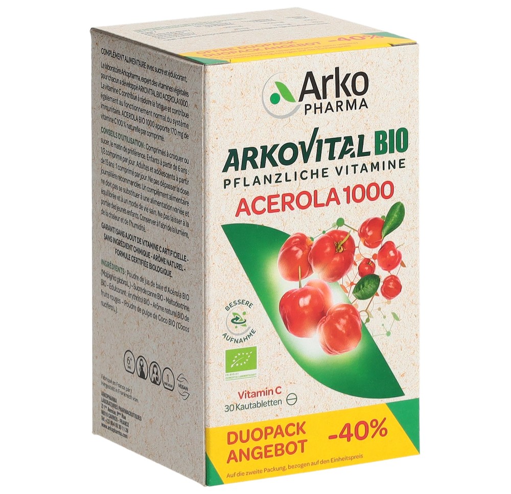 ARKOVITAL Acero Arko cpr 1000 mg bio d 2 x 30 pce ARKOVITAL Acero Arko cpr 1000 mg bio d 2 x 30 pce