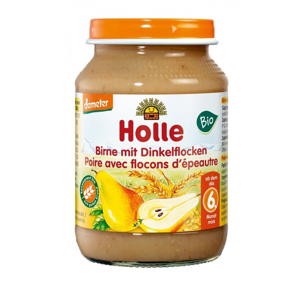 HOLLE poire avec flocons d'épeautre bio 190 g