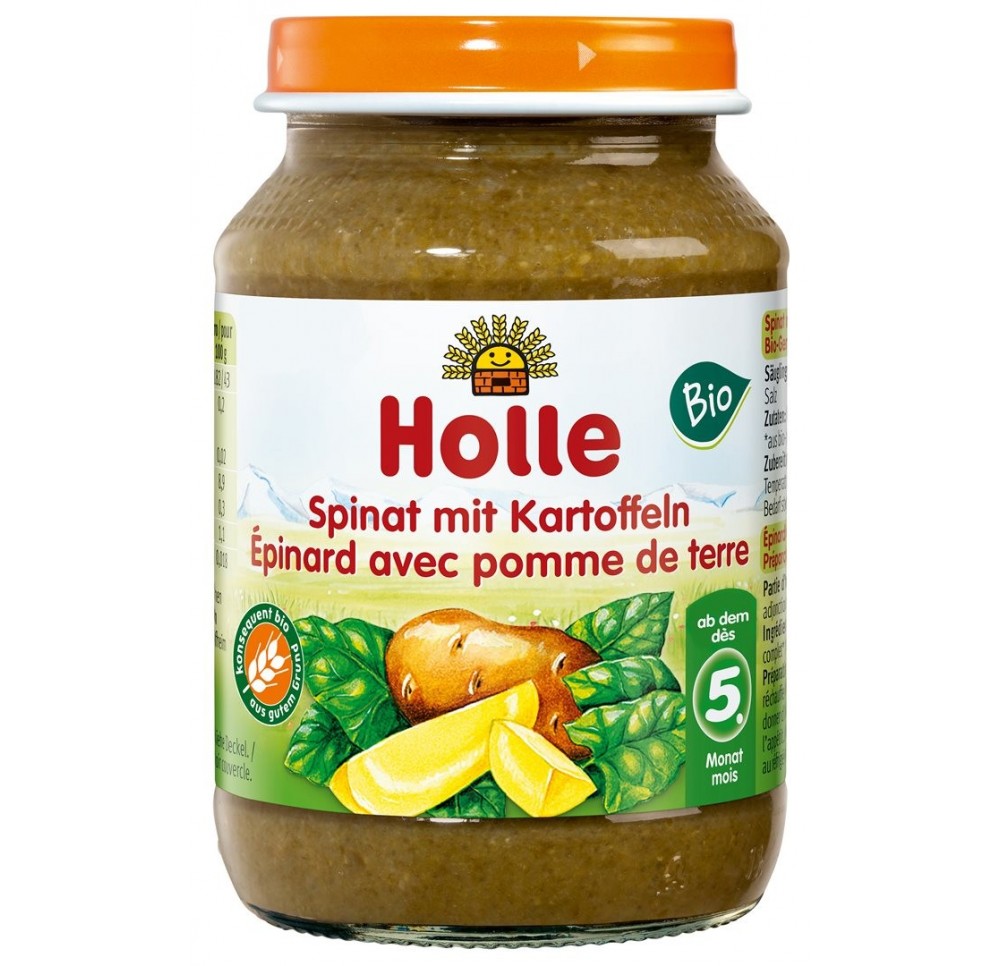 HOLLE épinard avec pomme de terre bio 190 g