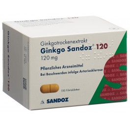 GINKGO Sandoz cpr pell 120 mg 100 pce