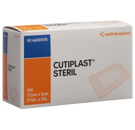 CUTIPLAST STERIL pans vuln 7.2cmx5cm blanc 100 pce