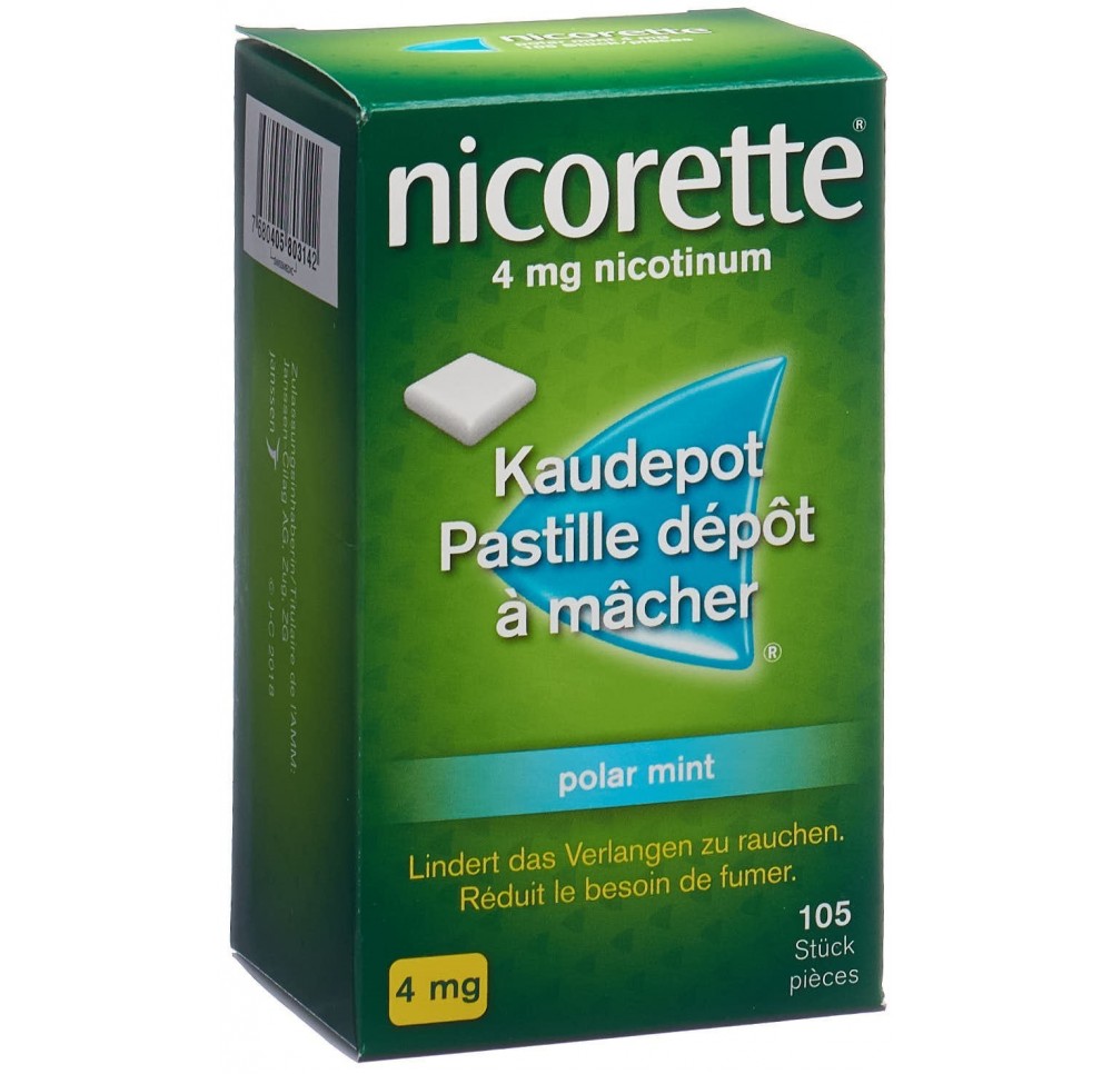 NICORETTE Polar Mint pastill dép mâch 4 mg 105 pce