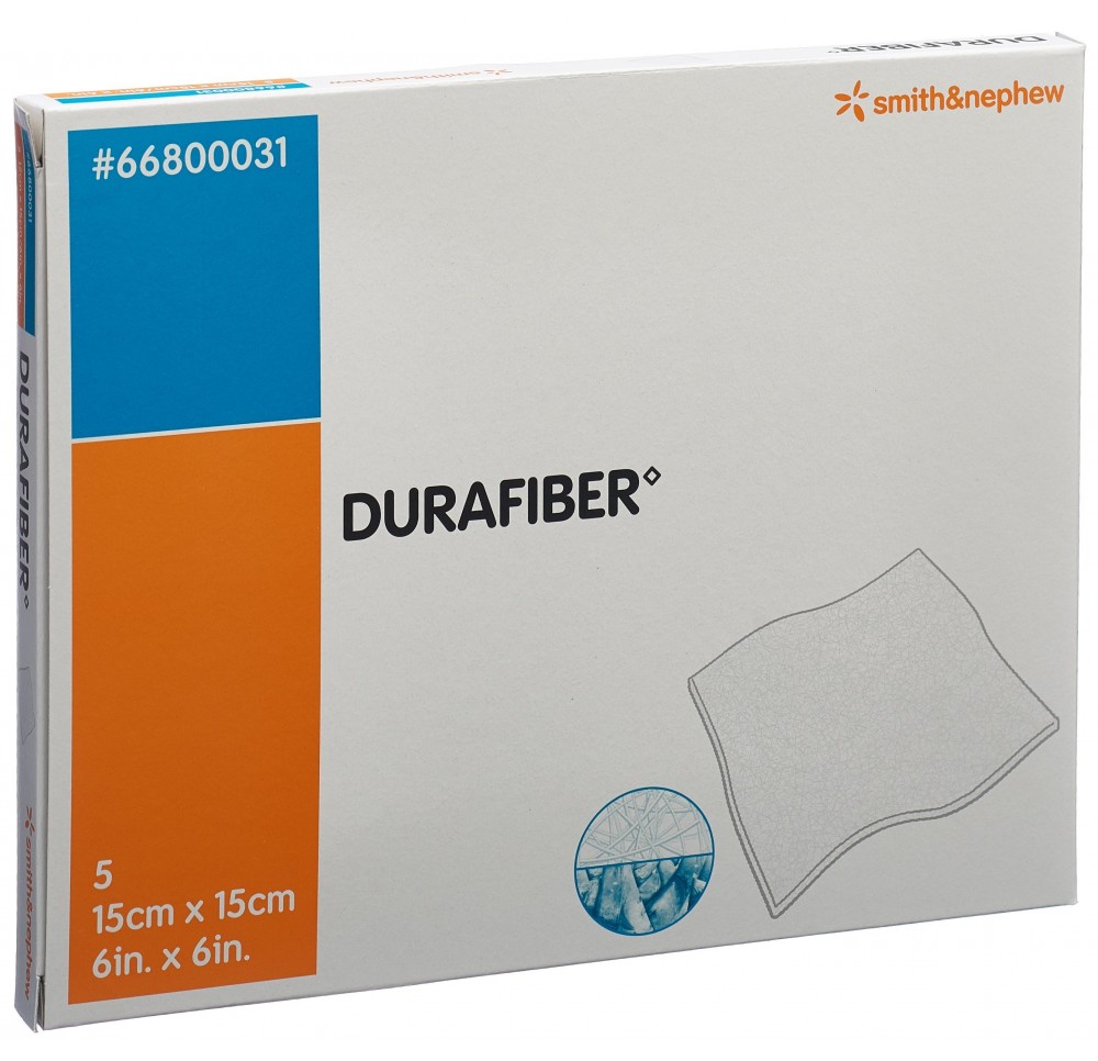 DURAFIBER pansement absorbant 15x15cm stér 5 pce