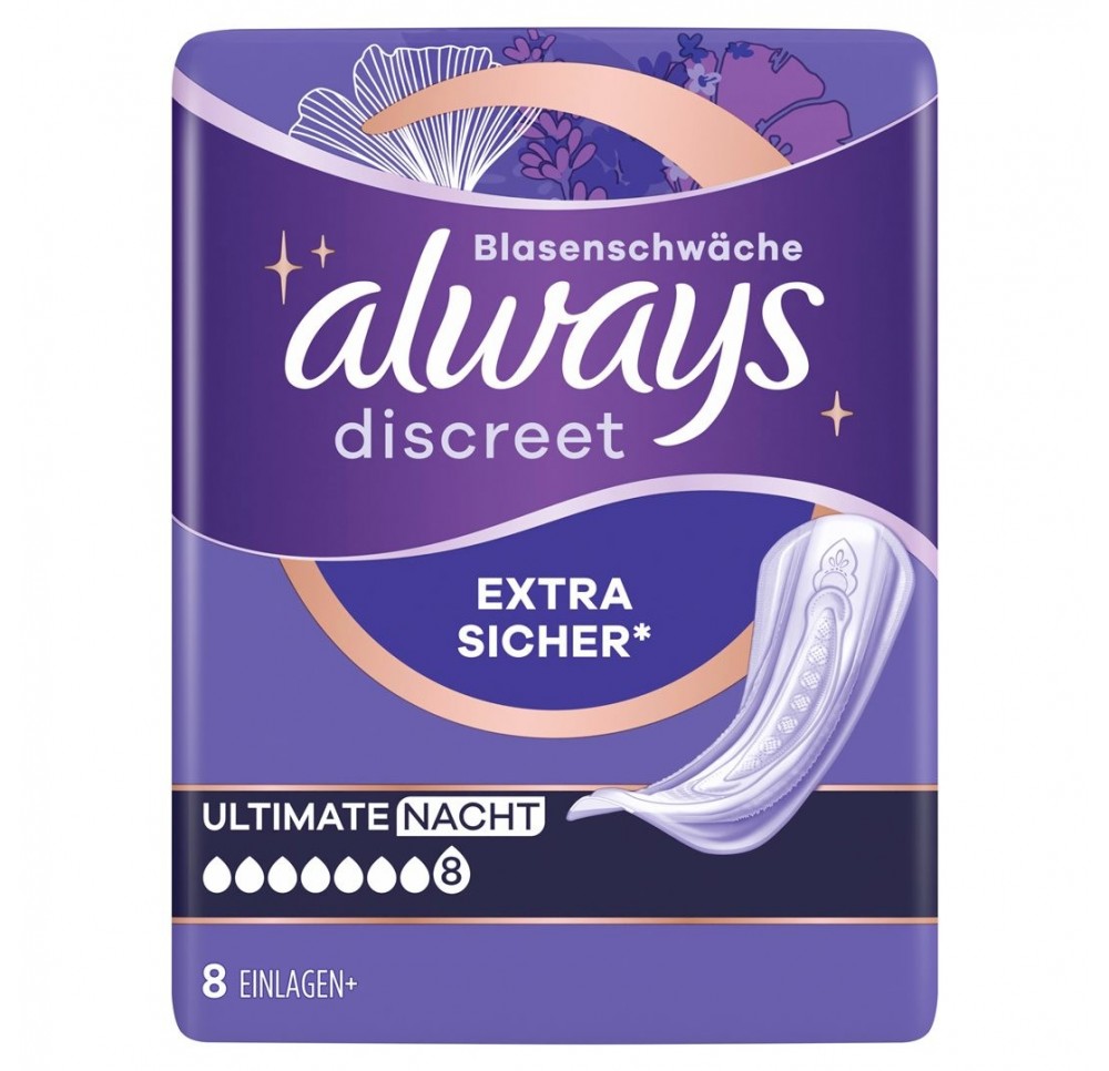 ALWAYS Discreet incontinence Ultimate nuit n 8 pce