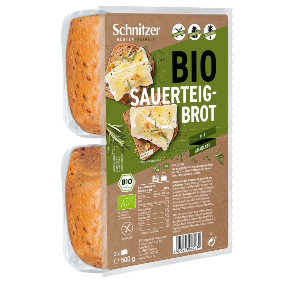 SCHNITZER Bio pain au levain amarante 500 g SCHNITZER Bio pain au levain amarante 500 g