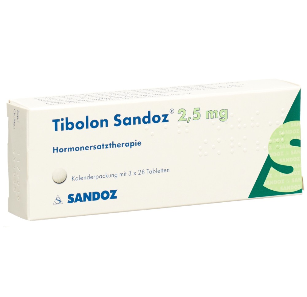 TIBOLONE Sandoz cpr 2.5 mg 3 x 28 pce TIBOLONE Sandoz cpr 2.5 mg 3 x 28 pce