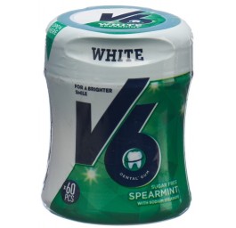 V6 White chewing gum Spearmint bte 60 pce