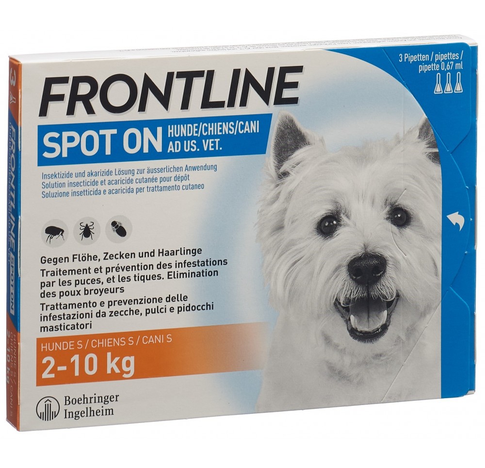 FRONTLINE spot on chien S liste D 3 x 0.67 ml