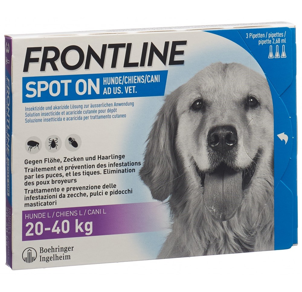 FRONTLINE spot on chien L liste D 3 x 2.68 ml