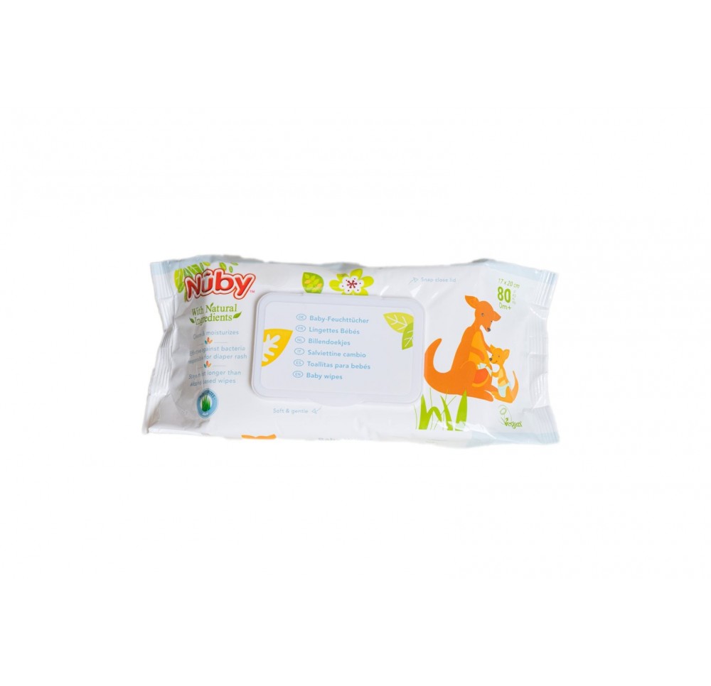 NUBY All Naturals lingettes bébé antibact 80 pce