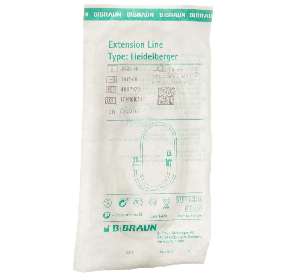 B. BRAUN Extension Heidelb 75cm luer lock