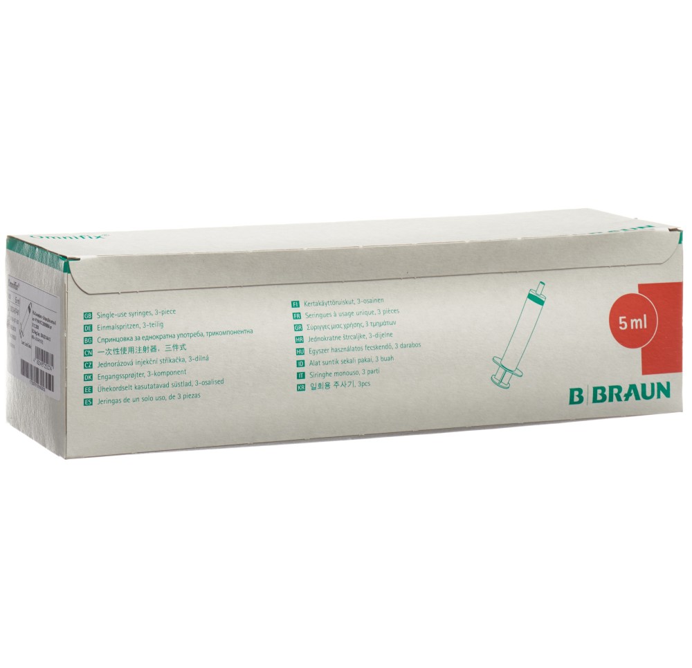 OMNIFIX seringue 5ml luer lock sans latex 100 pce