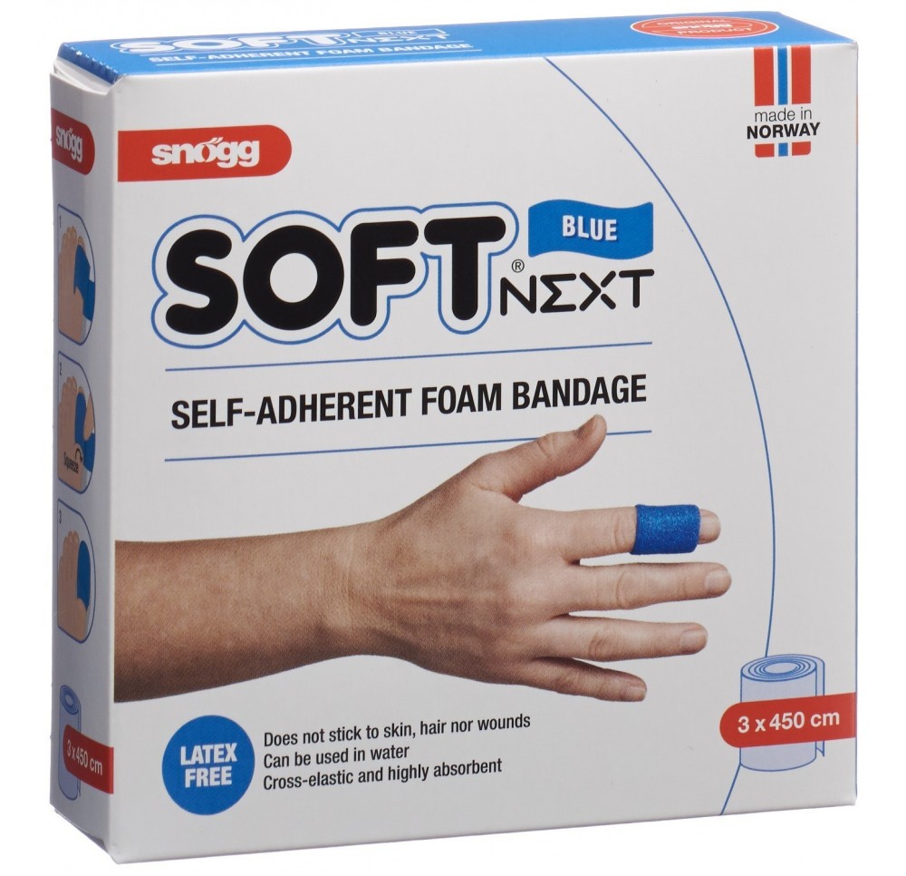 SNÖGG Soft Next pansement 3cmx4.5m bleu