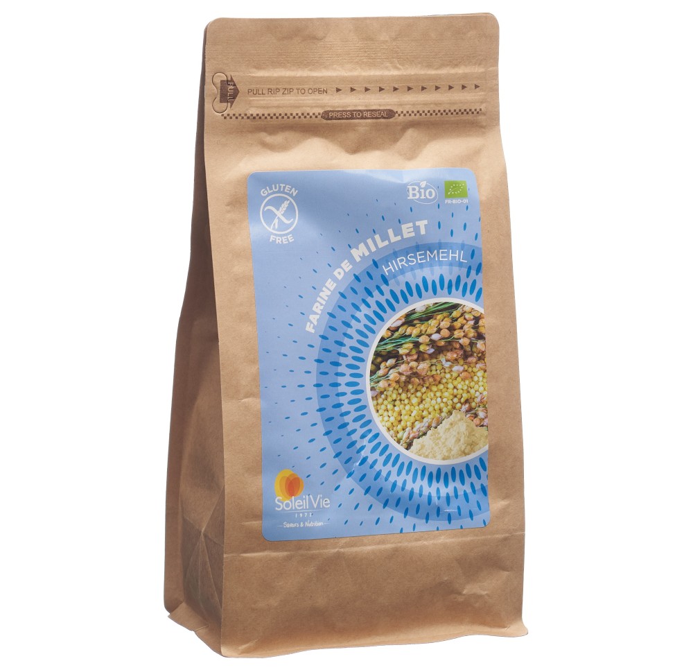 SOLEIL VIE farine de millet bio sans gluten 500 g SOLEIL VIE farine de millet bio sans gluten 500 g