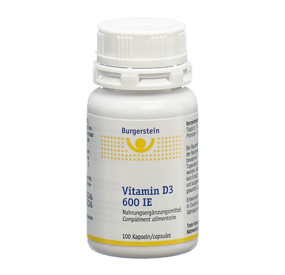 BURGERSTEIN Vitamin D3 caps 600 UI 100 pce